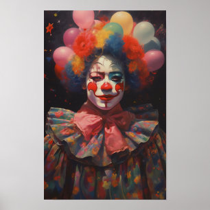 Poster Le Clown coloré et heureux