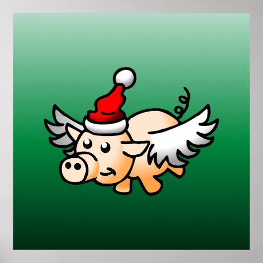 Poster Le Cochon de Noël Volant (Devant)
