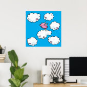 Poster Le cochon volant danse sur les nuages (Bureau à domicile)