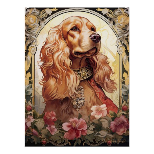Poster Le Cocker Spaniel Dog 003 - Natalia Mucha (Devant)