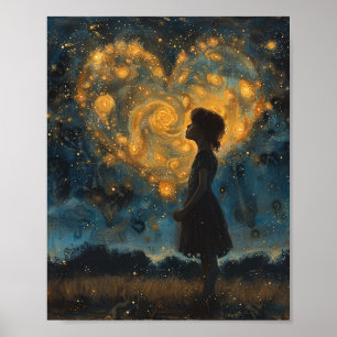 Poster Le coeur dans les étoiles fille