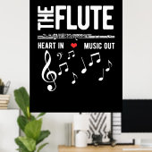 Poster Le Coeur De Flûte Dans La Musique (Bureau à domicile)