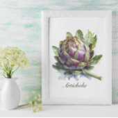 Poster Le Coeur du Jardin : Artichoke en Aquarelle