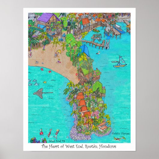 Poster Le coeur du West End #9, Roatan, Honduras (Devant)