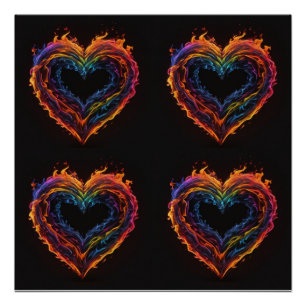 Poster le coeur en feu
