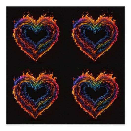 Poster le coeur en feu (Devant)