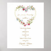 Poster Le coeur floral dans la mémoire amoureuse Table Ma (Devant)