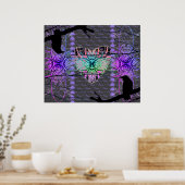 Poster Le coeur néon du corbeau noir (Cuisine)