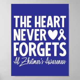 Poster Le coeur n'oublie jamais la conscience d'Alzheimer
