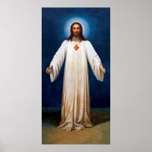 Poster Le coeur sacré de l'image de dévotion de Jésus
