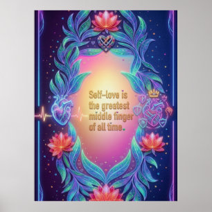 Poster Le Cœur Souverain Néon