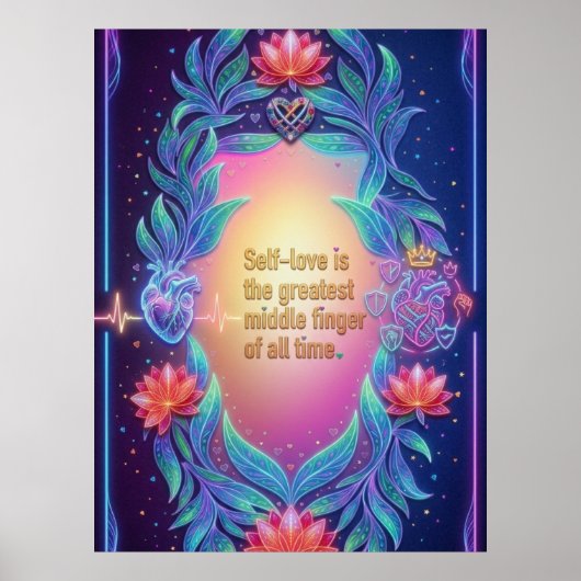 Poster Le Cœur Souverain Néon (Devant)