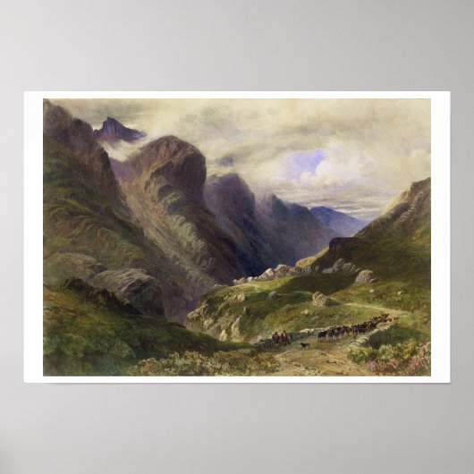 Poster Le col de Glencoe, 1852 (w/c) (Devant)
