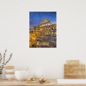 Poster Le Colisée à Rome la nuit (Cuisine)