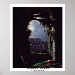 Poster Le Colisée Dans Une Nuit Lune