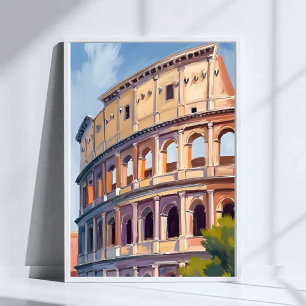 Poster Le Colisée Rome Watercolor Travel