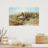 Poster Le combat de la custer par Charles Marion Russell (Cuisine)