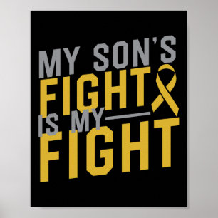 Poster Le combat de mon fils est mon combat contre le can