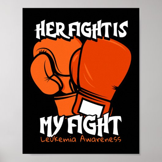 Poster Le Combat Est Mon Boxe. Prix de la leucémie orange (Devant)