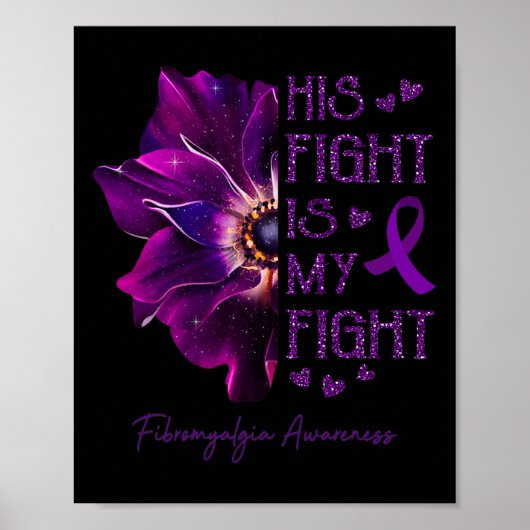 Poster Le combat est mon combat Anémone Fleur Fibromyalgi (Devant)