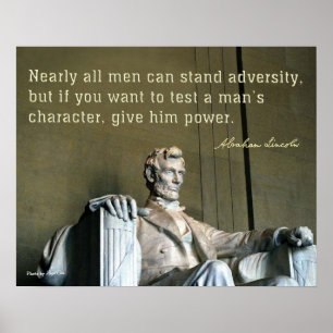 Poster le commentaire d'Abraham Lincoln sur le caractère