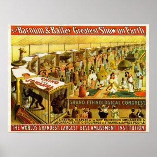 Poster Le congrès ethnologique grand Barnum et cirque de