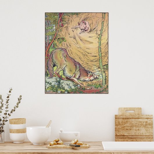 Poster Le conte de fée des Trois Petits Cochons Paille Ho (Cuisine)