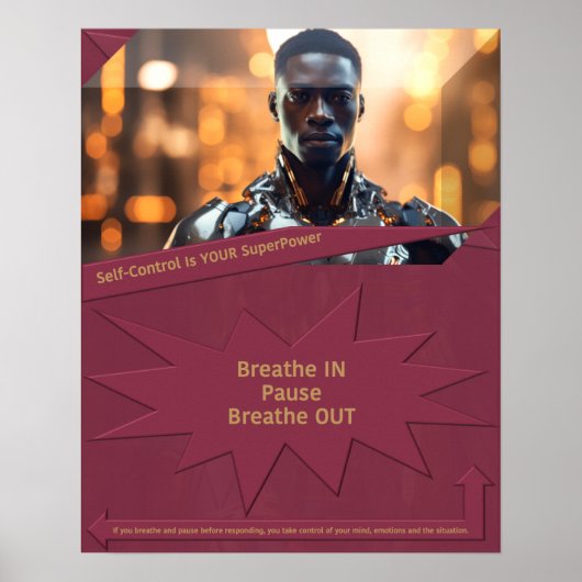Poster Le contrôle de soi est votre superpuissance (Devant)