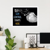 Poster Le contrôle des armes à feu commence ici (Bureau à domicile)