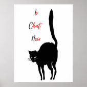 Poster Le Conversation Noir - Chat noir Vintage (Devant)