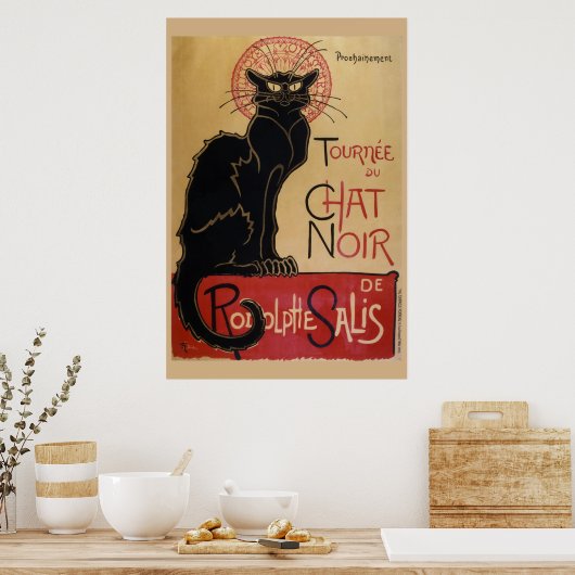 Poster Le Conversation Noir - Le chat noir (Cuisine)