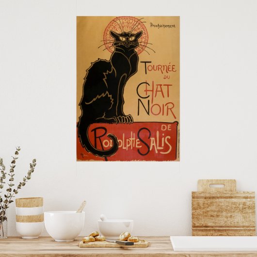 Poster Le conversation Noir - Steinlen (Cuisine)