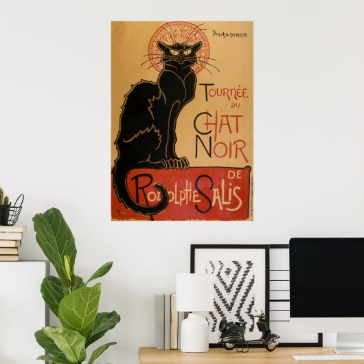 Poster Le conversation Noir - Steinlen (Bureau à domicile)