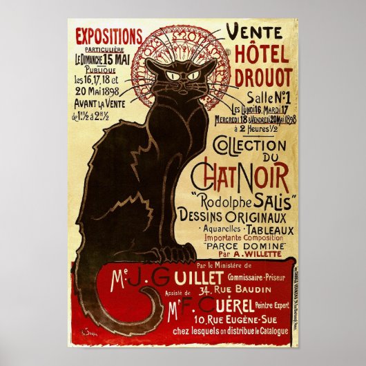 Poster Le Conversation Noir, Vente Hôtel Drouot (Devant)