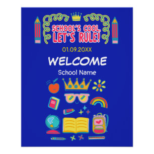 Poster "Le cool de l’école, règle" citations de motivatio