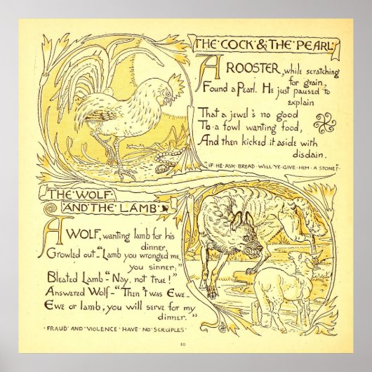 Poster Le coq et la perle - Le loup et l'agneau (Devant)