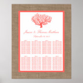 Poster Le Corail Sur Burlap Boho Beach Wedding Collection (Devant)