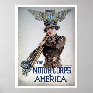 Poster Le corps automobile d'Amérique - Jeune femme (US02