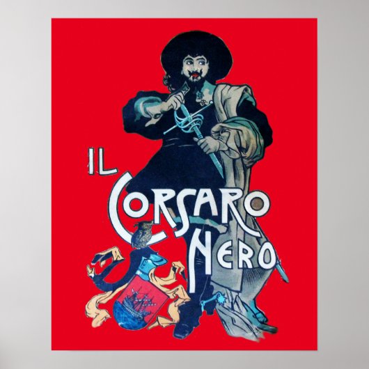 Poster LE CORSAIRE NOIR Rouge (Devant)