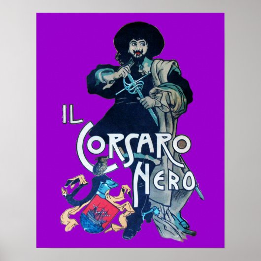 Poster LE CORSAIRE NOIR violet (Devant)