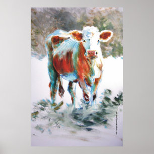 Poster Le courage de la peinture de la vache juvénile
