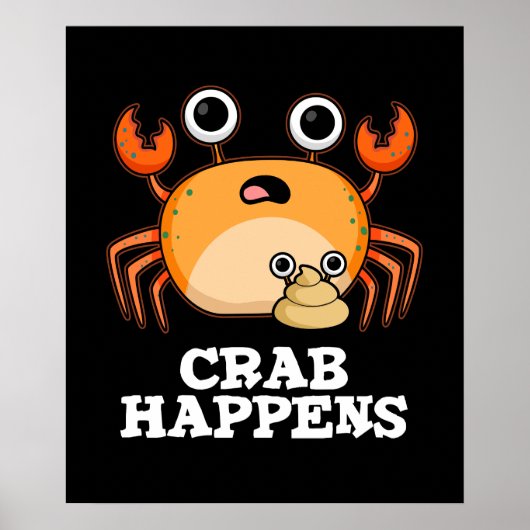Poster Le crabe se passe drôle Animal Pun Dark BG (Devant)