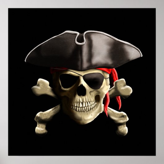 Poster Le crâne du Jolly roger pirate (Devant)
