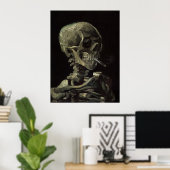 Poster Le crâne d'un squelette avec la cigarette brûlante (Bureau à domicile)
