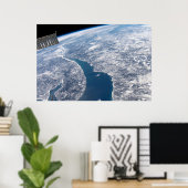 Poster Le Cratère Manicouagan Et Le Saint-Laurent (Bureau à domicile)