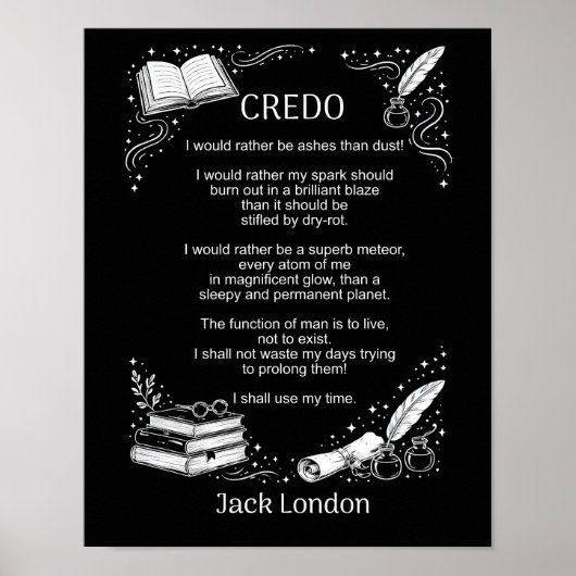 Poster Le credo de Jack London (Devant)