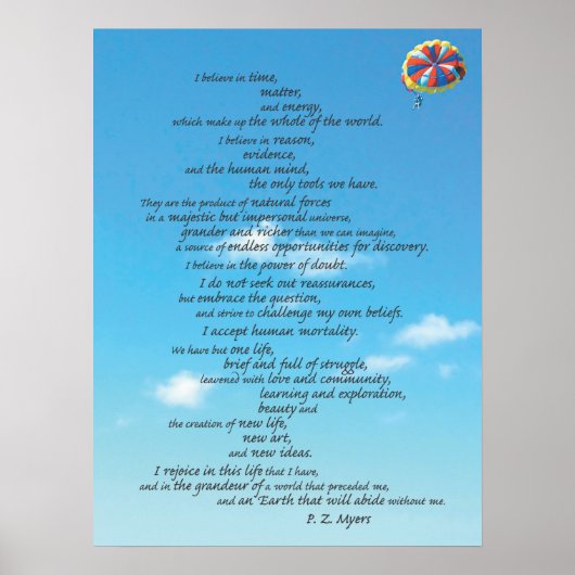 Poster Le credo des athées (Devant)