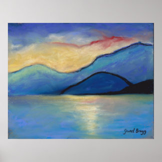 Poster Le crépuscule de l'île de San Juan dans les Pastel