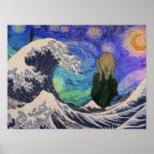 Poster Le cri de la Grande Vague Starry Night