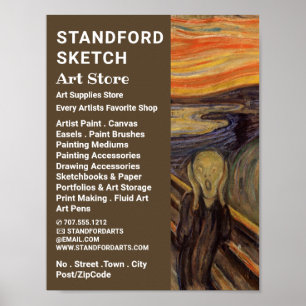 Poster Le Cri D'Edvard Munch, Magasin De Fournitures D'Ar